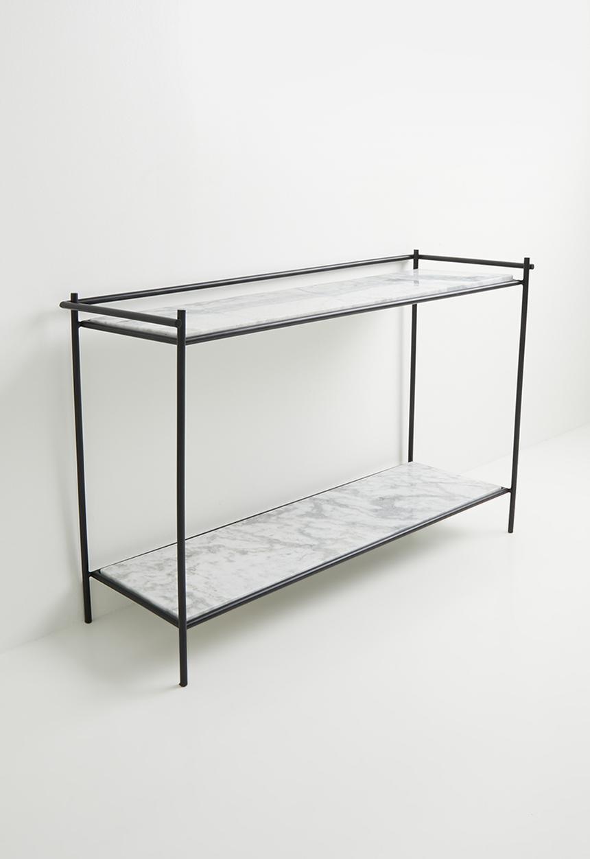 Sixth Floor - Drostol metal & marble console - black