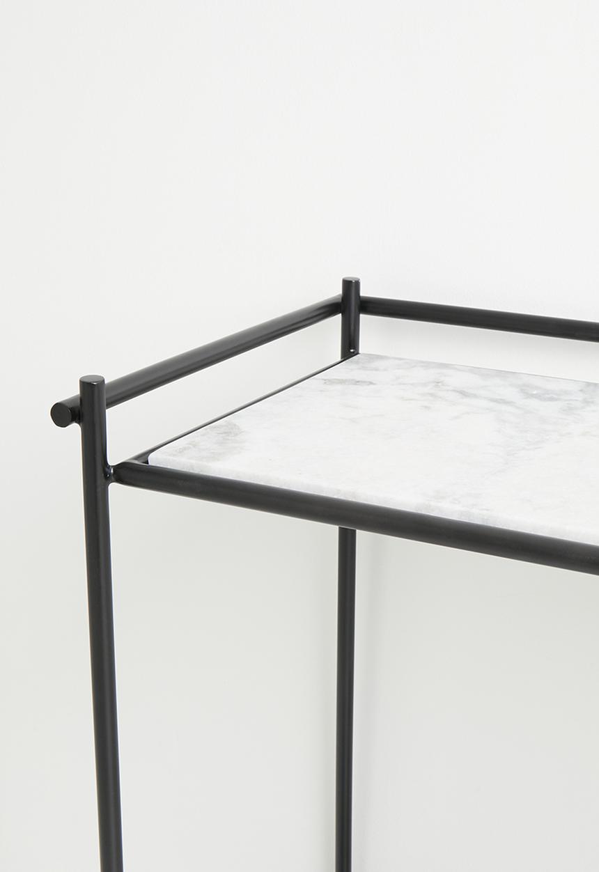 Sixth Floor - Drostol metal & marble console - black