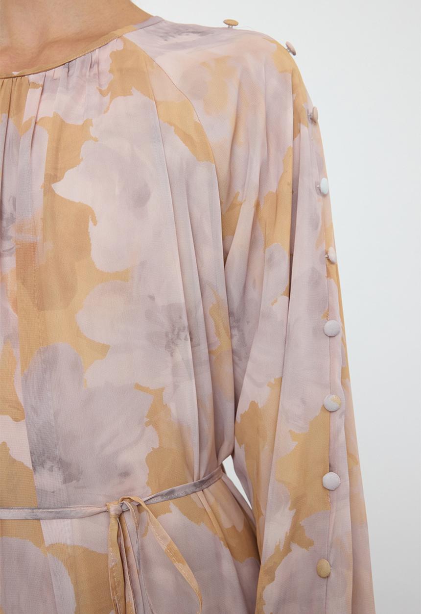 Trendyol - Chiffon Woven Floral Pattern - Mustard 