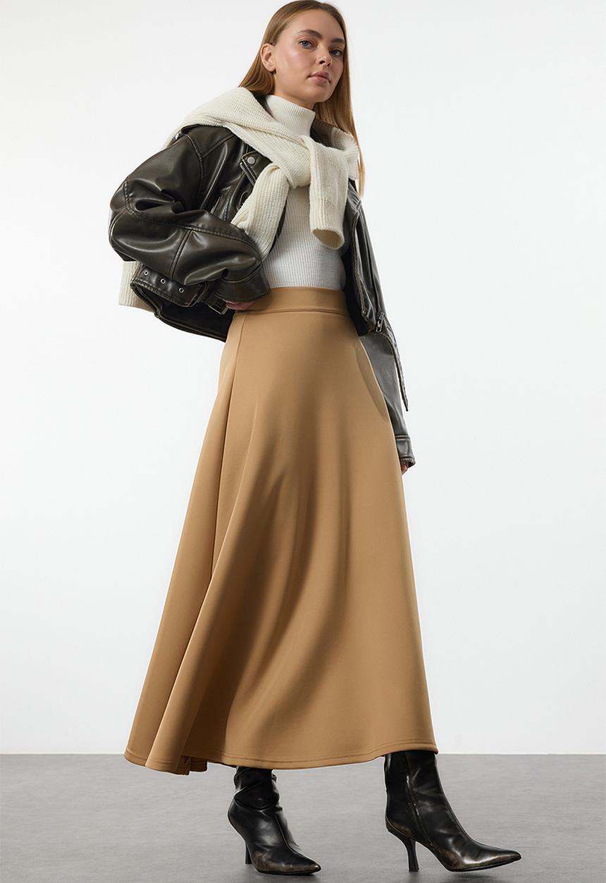 Trendyol - Skirt Godeli Knitted - Beige