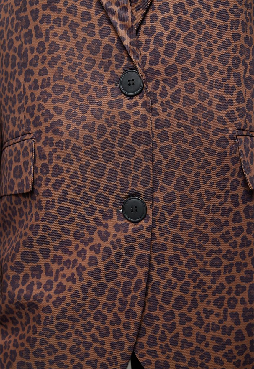 Trendyol - Leopard woven blazer jacket - multicolor 