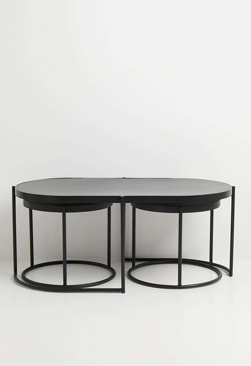 Sixth Floor - Milo iron nested coffee table - black