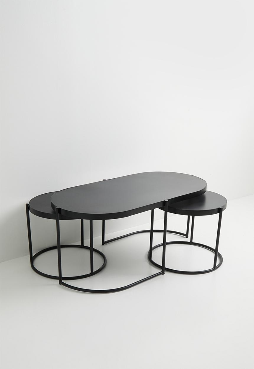 Sixth Floor - Milo iron nested coffee table - black
