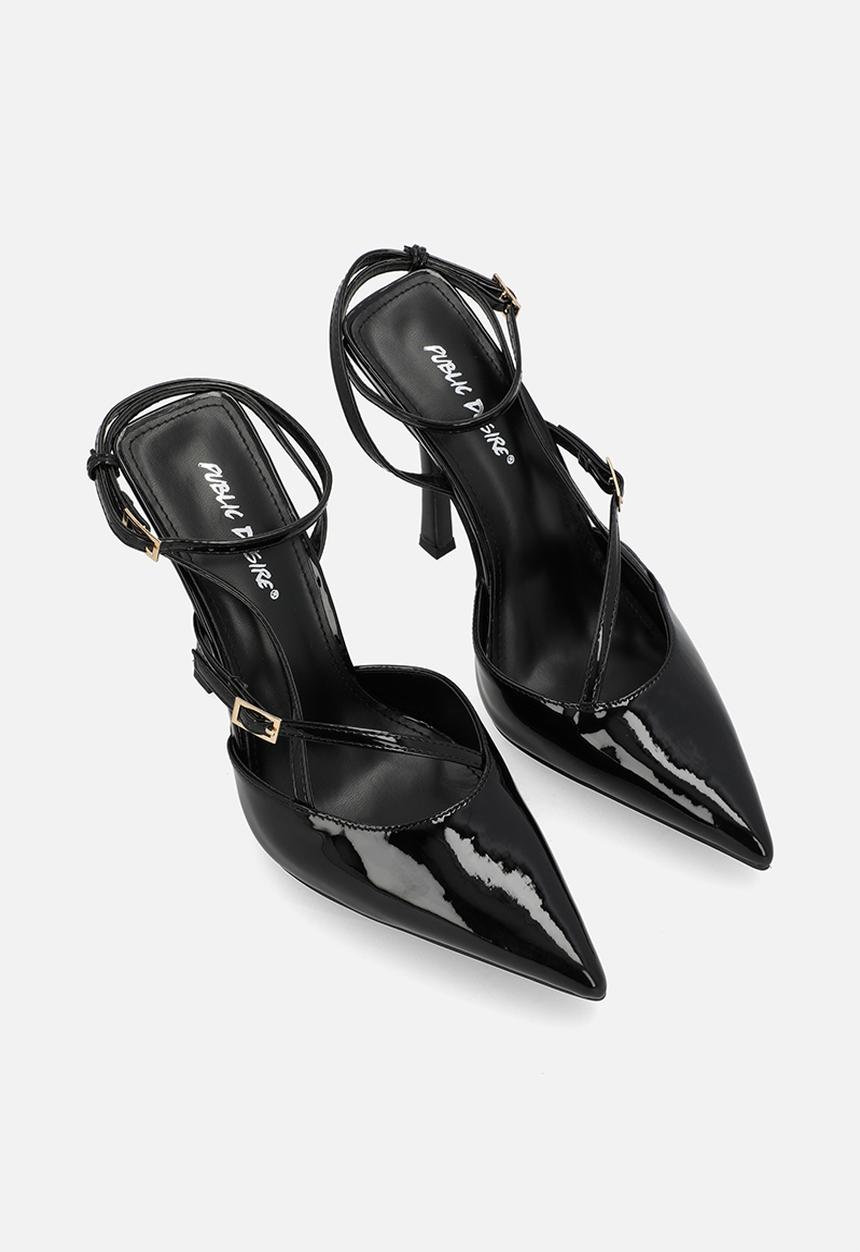 Public Desire - Idol WF Ankle Strap - Black Patent