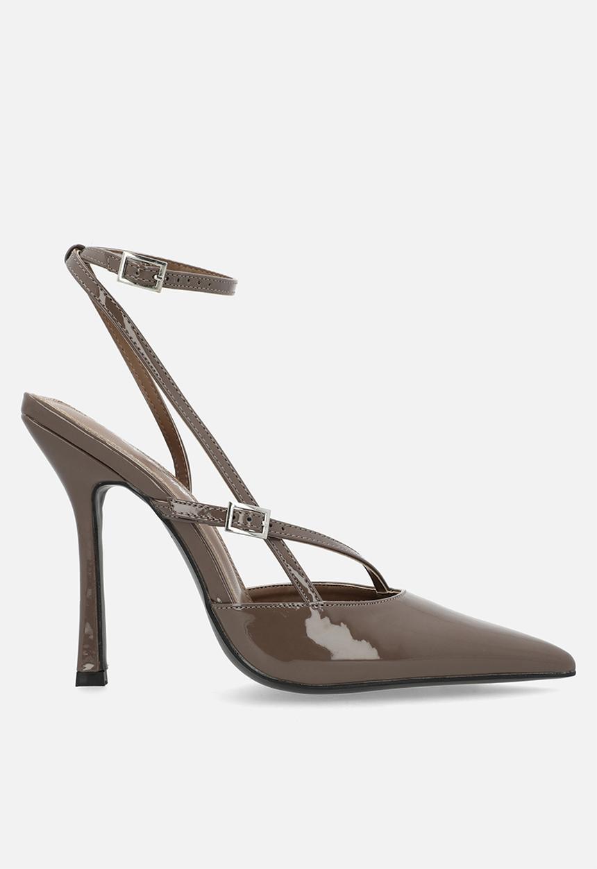 Public Desire - Idol Ankle Strap - Taupe Patent