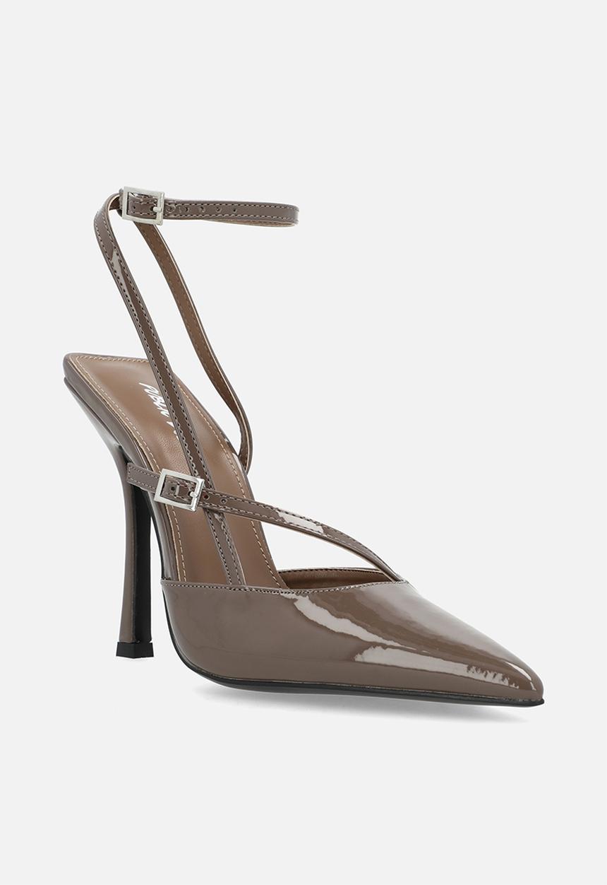 Public Desire - Idol Ankle Strap - Taupe Patent