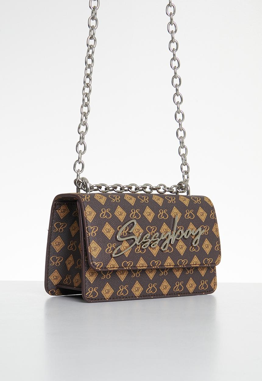 SISSY BOY - All over print 2 crossbody bag - brown