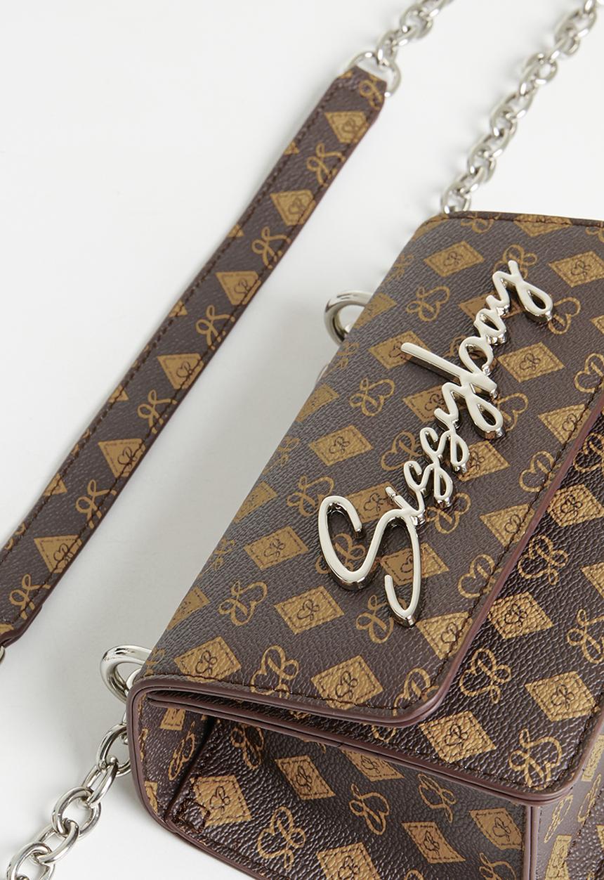 SISSY BOY - All over print 2 crossbody bag - brown