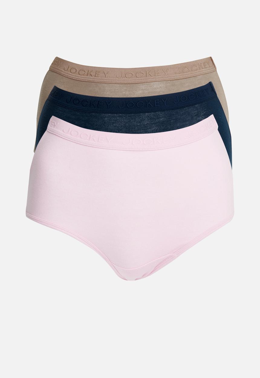3 Pack Plain Full Brief - navy/lilac/capp