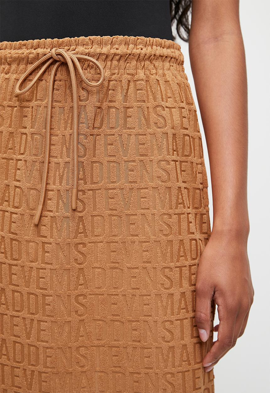 Steve Madden - Bonnie embossed logo skirt - dark caramel