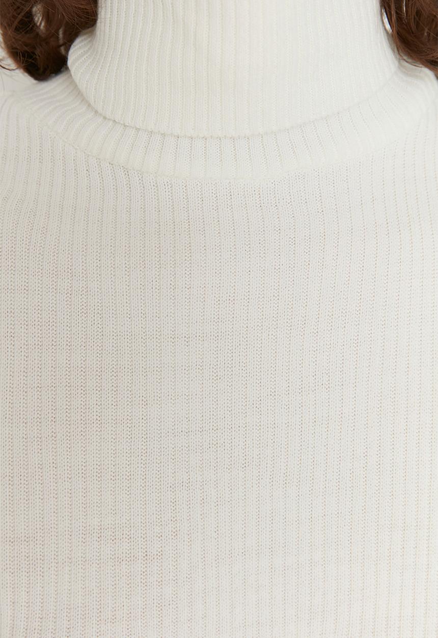 Trendyol - Ecru basic turtleneck knitwear sweater