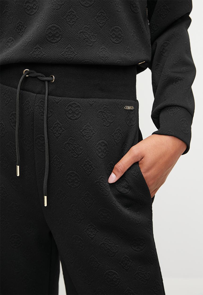 GUESS - Peony Logo Straight Long Pant - Peony Black Aop