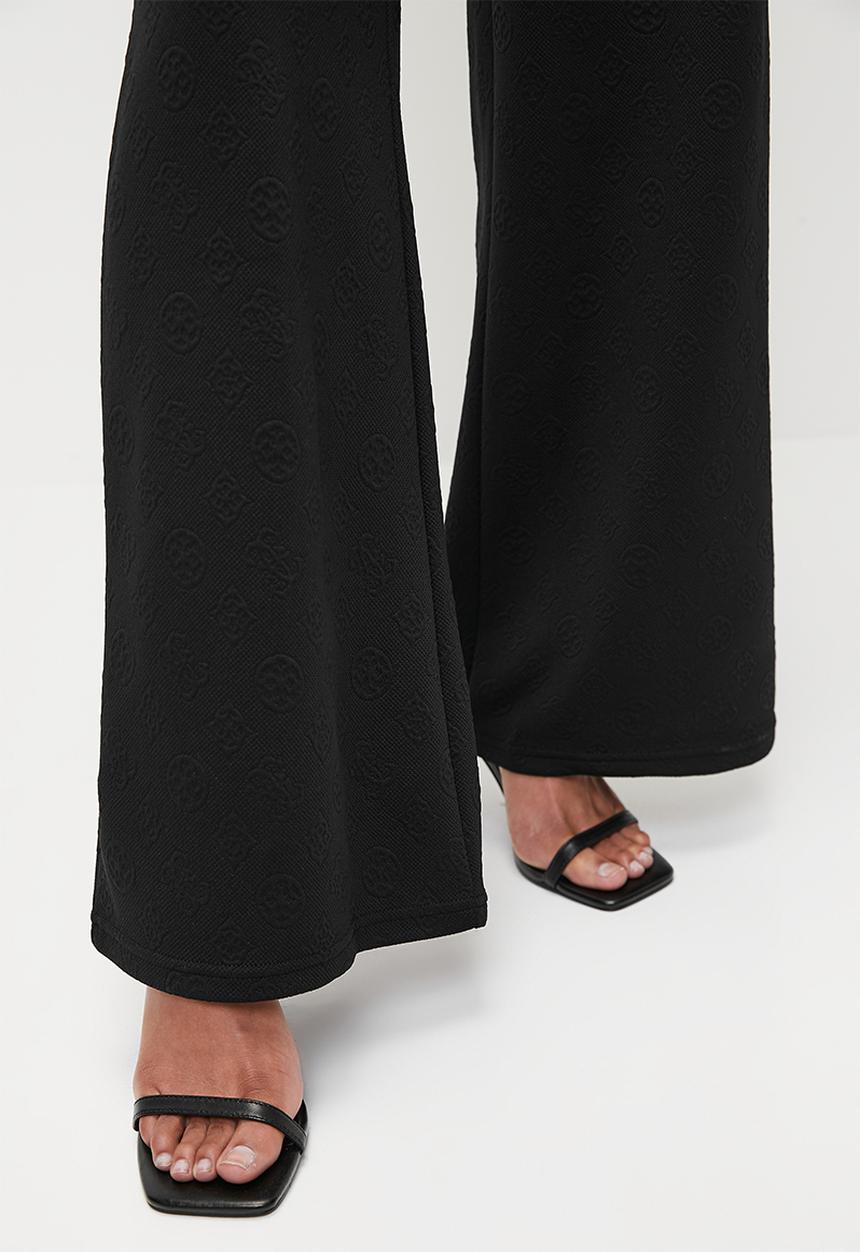 GUESS - Peony Logo Straight Long Pant - Peony Black Aop