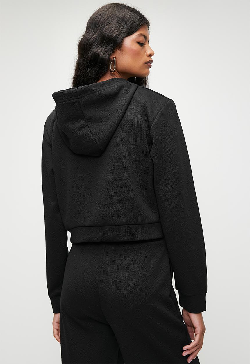 GUESS - Peony logo hoodie sweatshirt - peony black aop