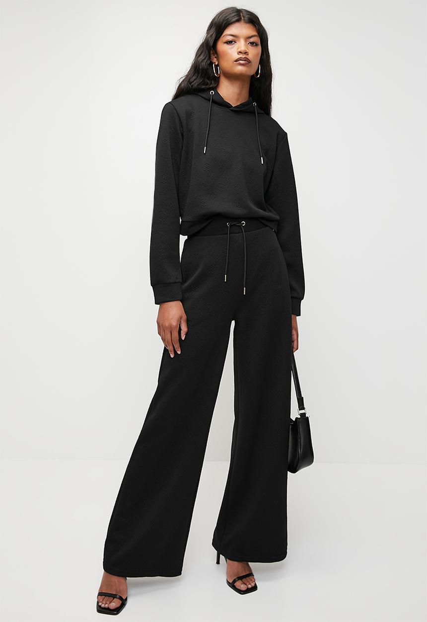 GUESS - Peony logo hoodie sweatshirt - peony black aop