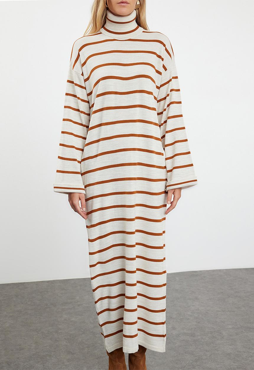 Trendyol - Striped fine dress - tile 