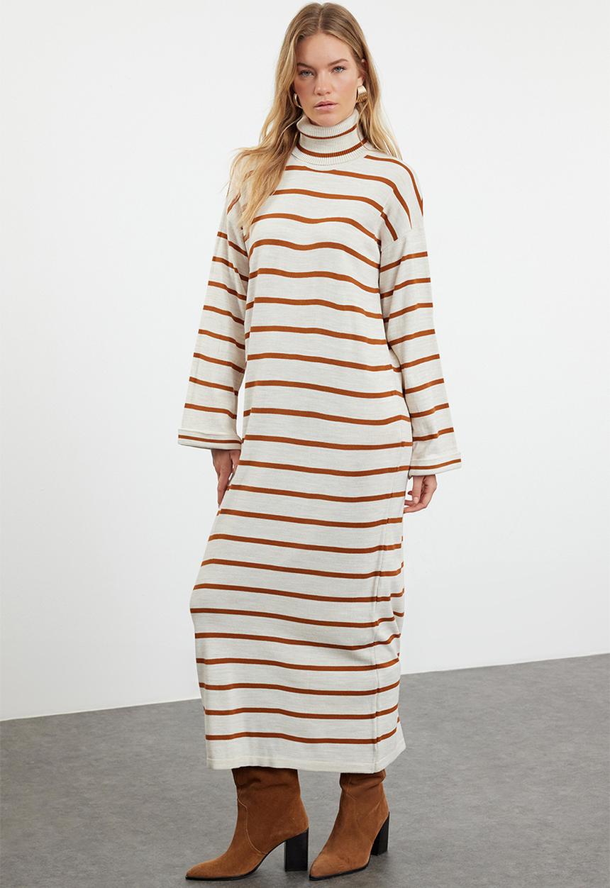 Trendyol - Striped fine dress - tile 