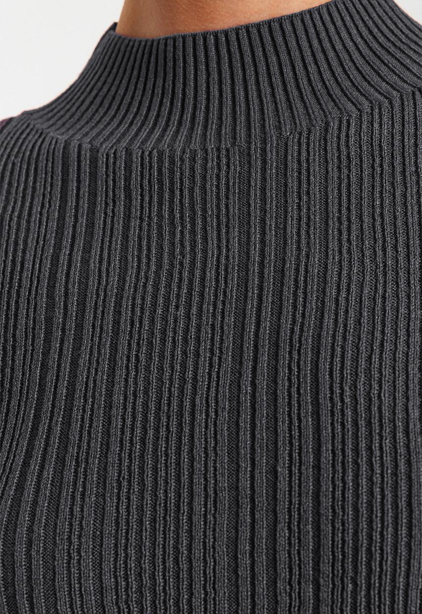 Trendyol - Stand-up collar knitwear sweater - anthracite 