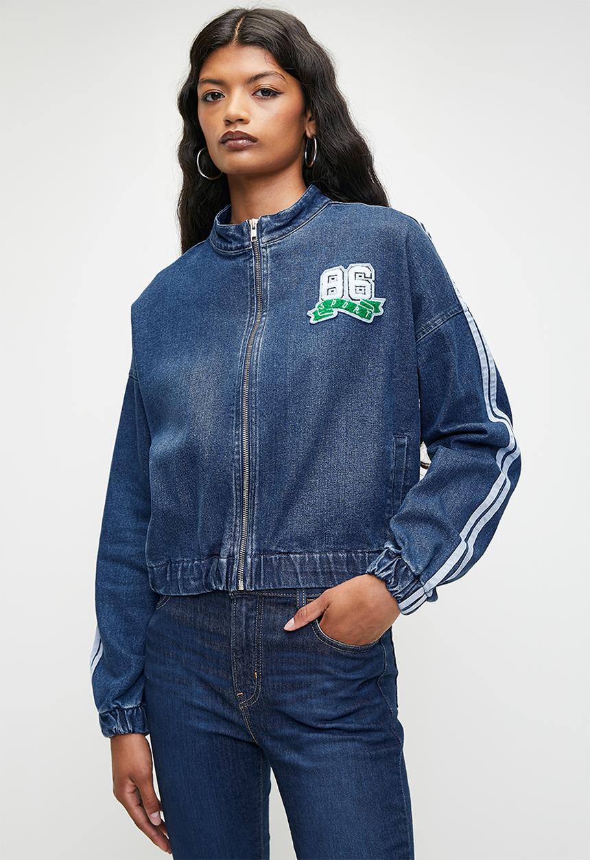 SISSY BOY - CAITLIN: Denim athleisure jacket - Dark Vintage