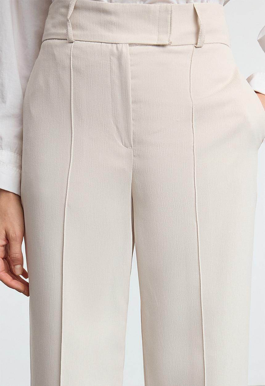 Trendyol - Wide leg high waist woven trousers - beige 