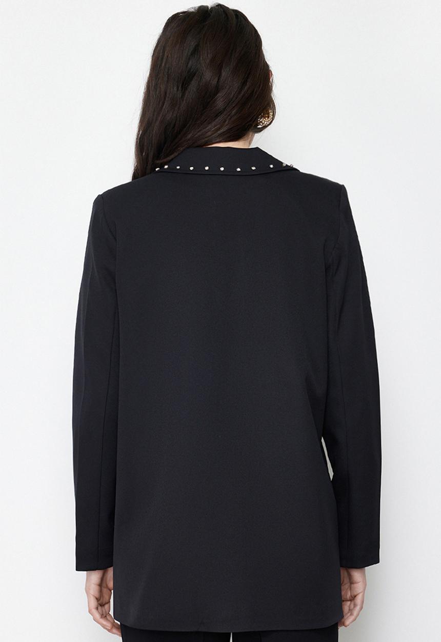 Trendyol - Collar Stone Detailed Woven - black