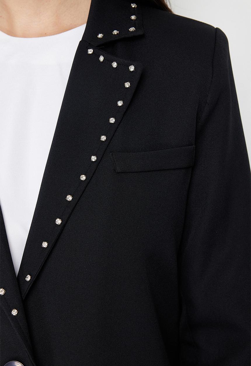 Trendyol - Collar Stone Detailed Woven - black