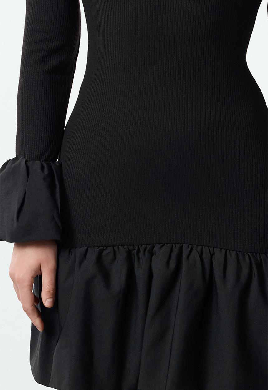 Trendyol - Balloon skirt detailed knitted short - black