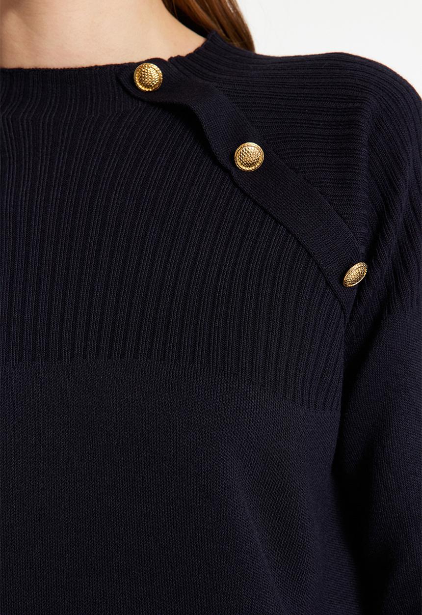 Trendyol - Button Detailed Two-Piece - Dark Navy Blue