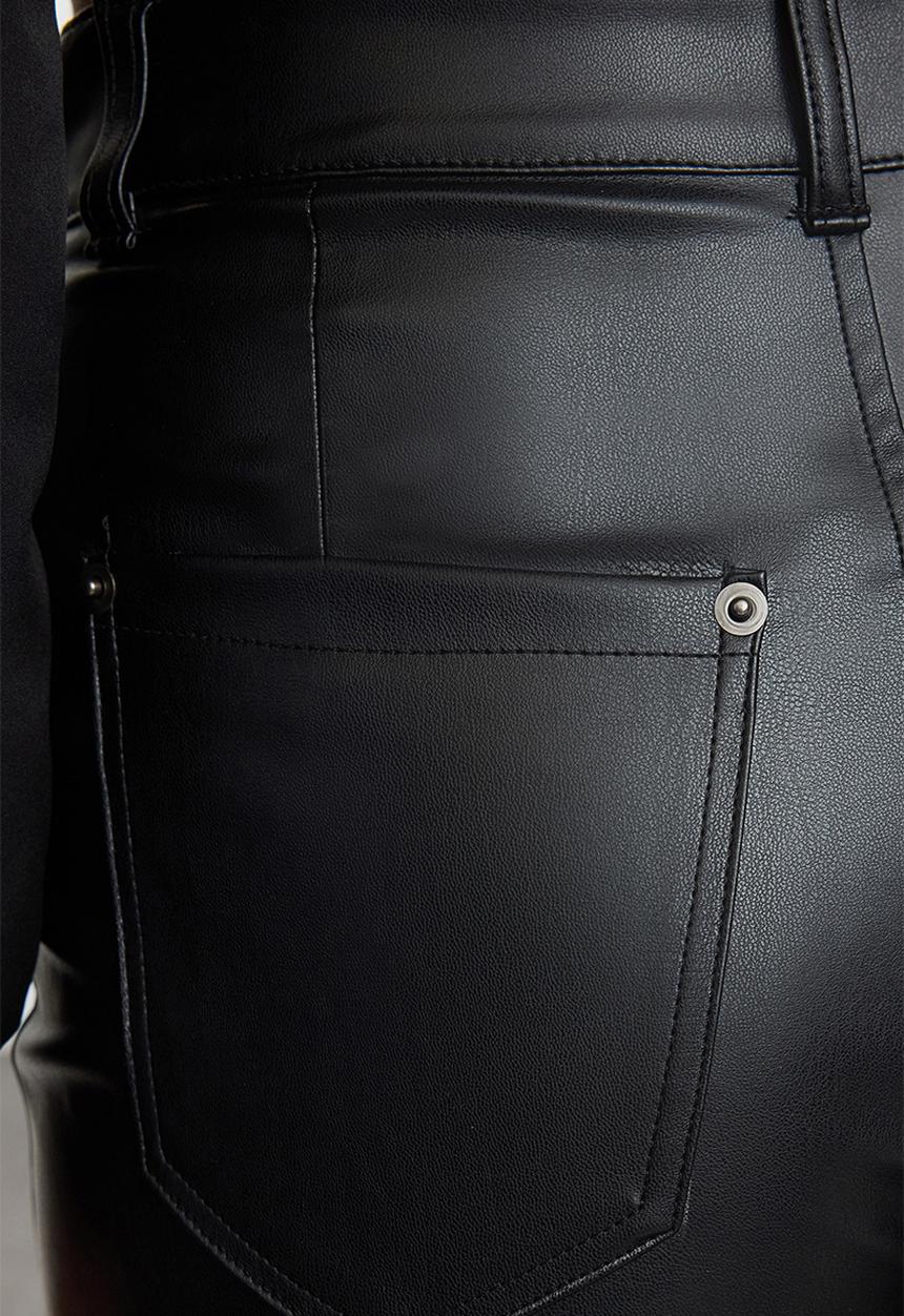 Trendyol - Black relaxed/comfortable straight/piece leg stitch detailed trousers 