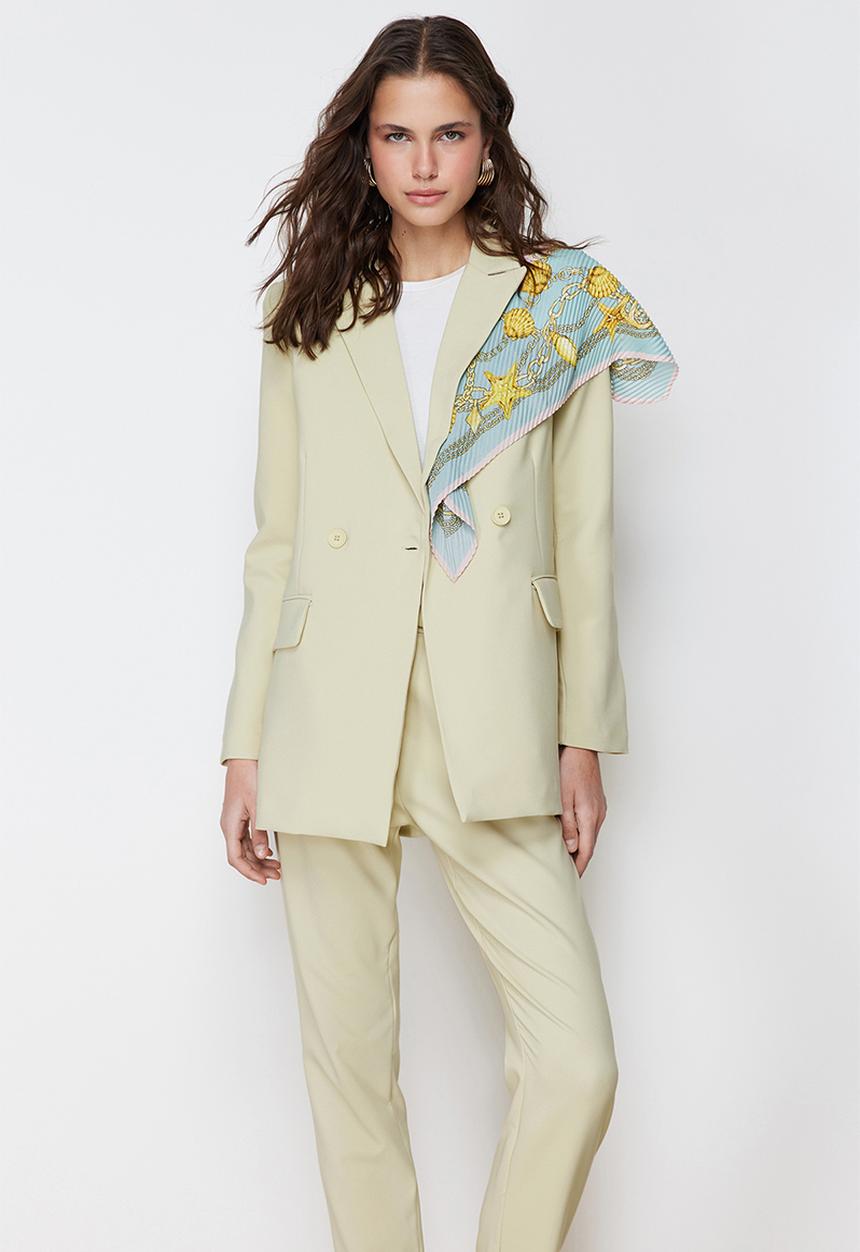 Trendyol - Light Mint Blazer Jacket-Pants Woven Bottom-Top