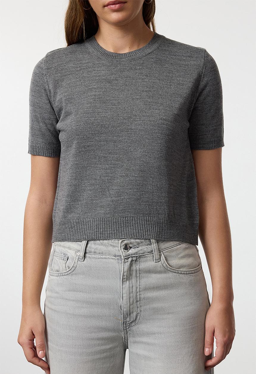 Trendyol - Basic cardigan-blouse knitwear - anthracite 