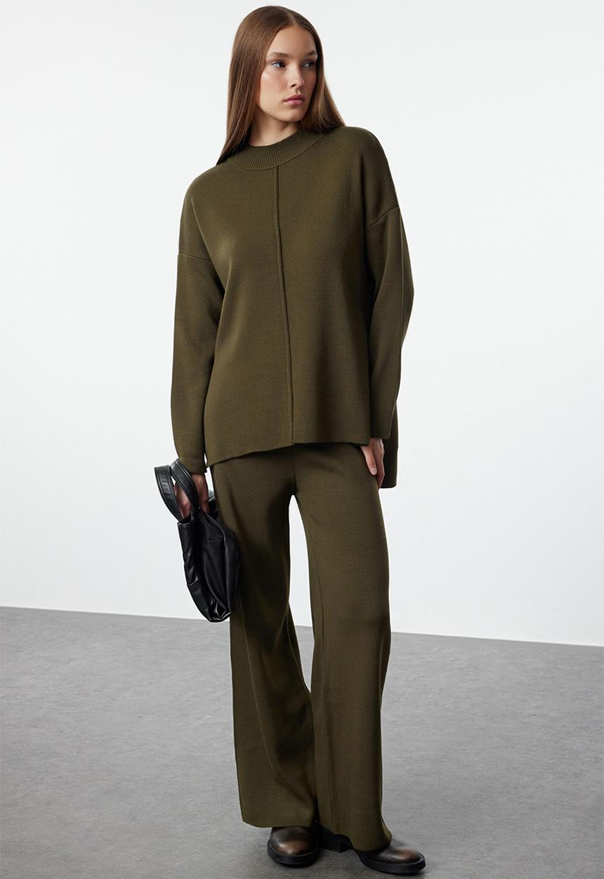 Trendyol - Sweater trousers knitwear bottom-top - khaki