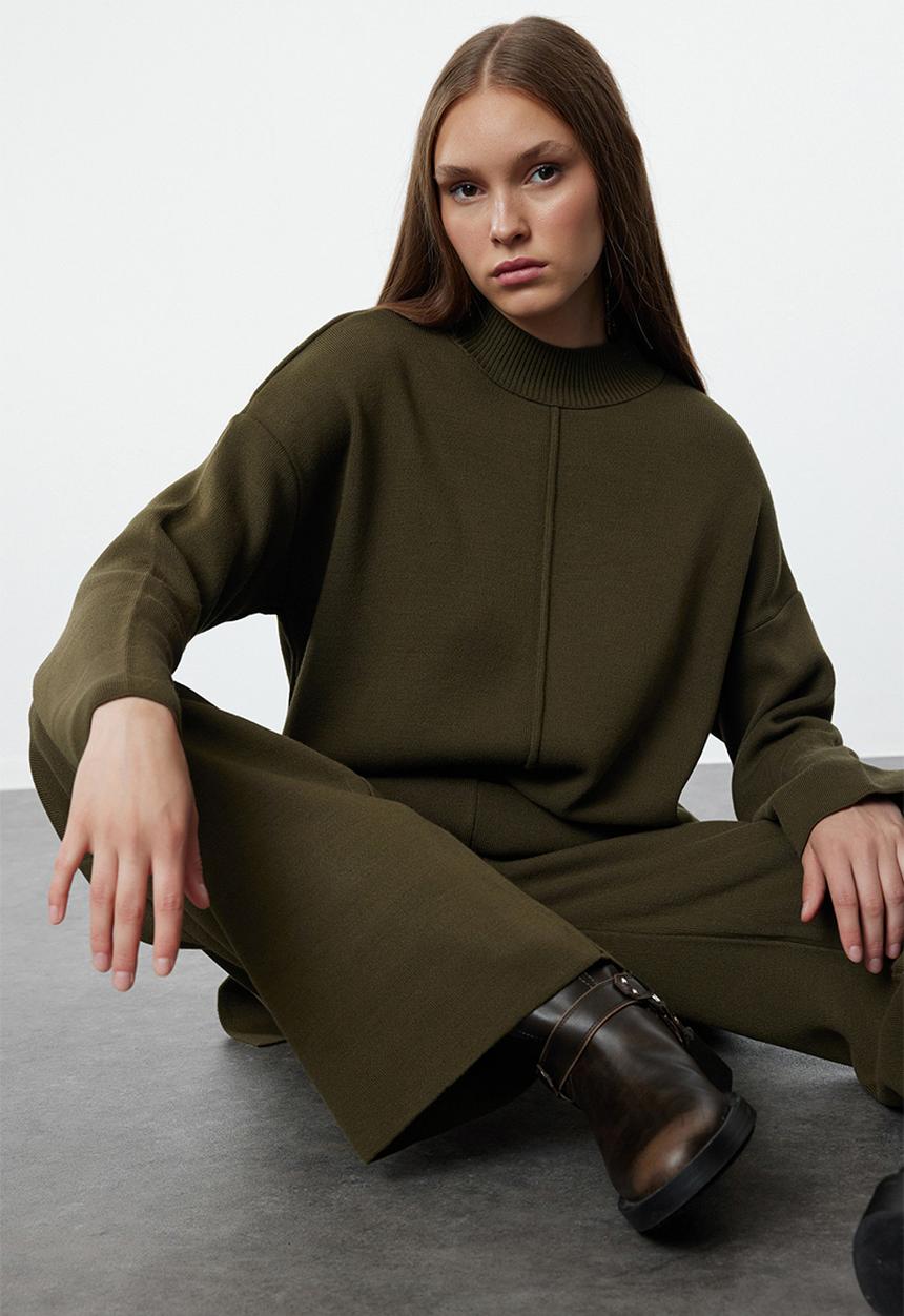 Trendyol - Sweater trousers knitwear bottom-top - khaki