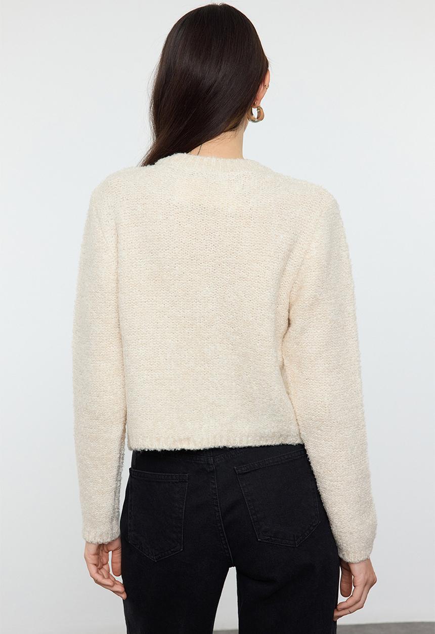 Trendyol - Ribbon detailed knitwear - stone