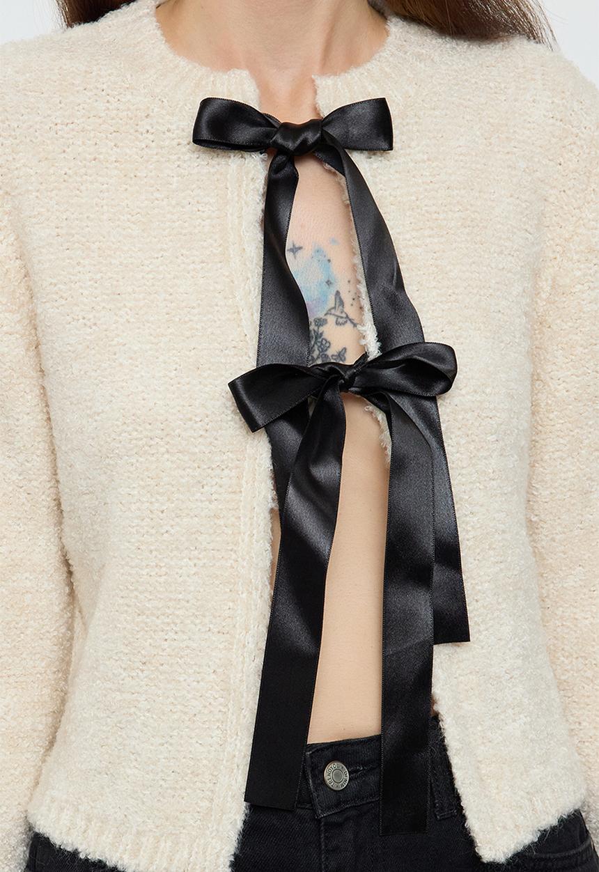 Trendyol - Ribbon detailed knitwear - stone