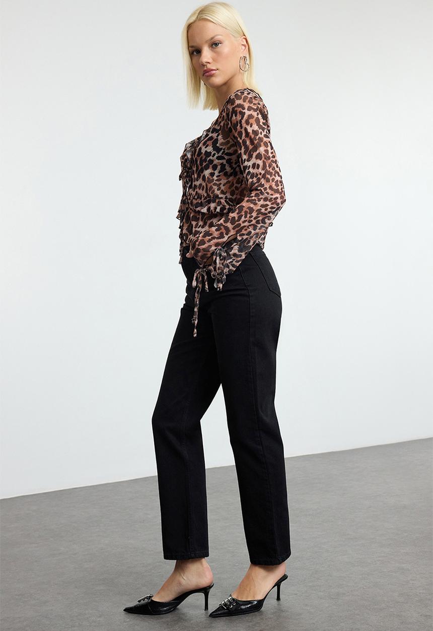 Trendyol - Straight fit woven trousers - black