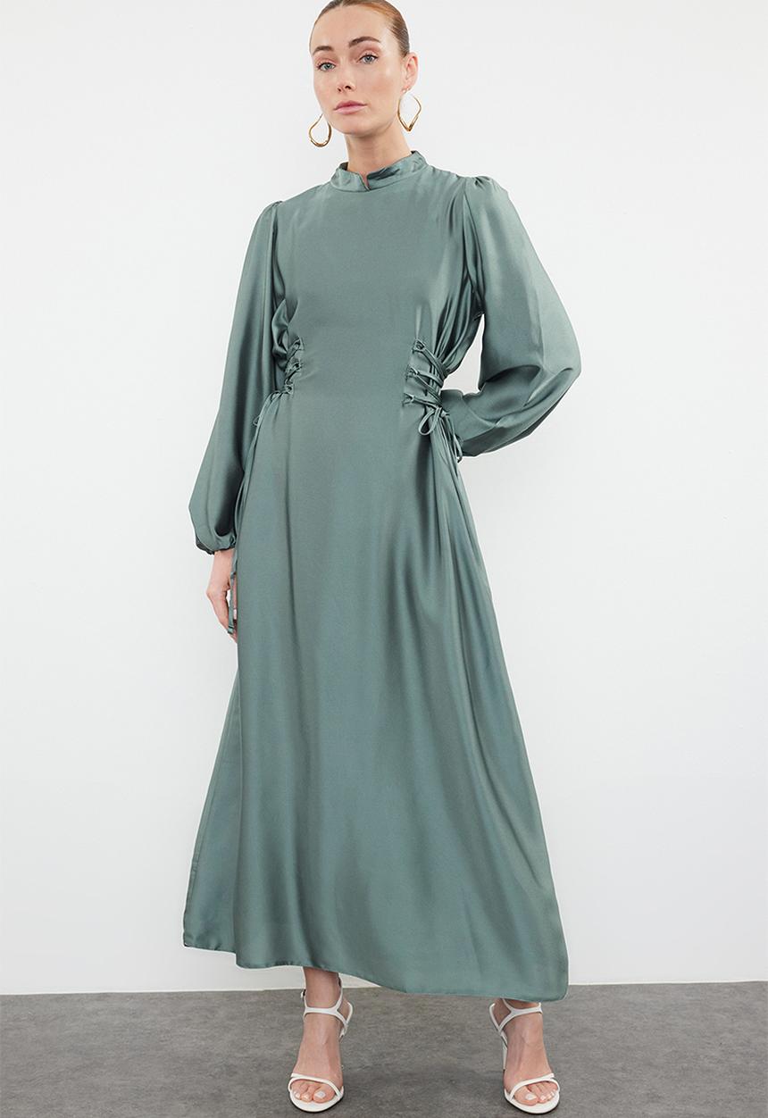 Trendyol - Waist briti satin evening - mint 