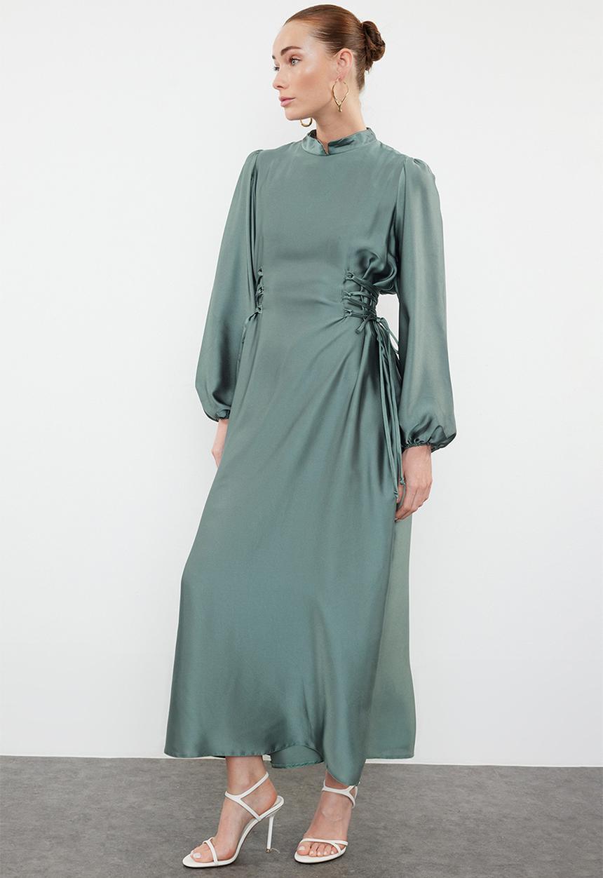 Trendyol - Waist briti satin evening - mint 