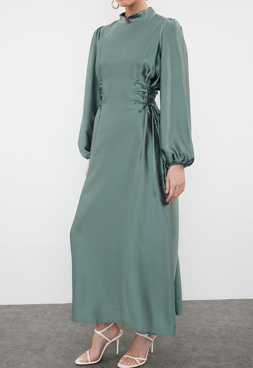 Trendyol - Waist briti satin evening - mint 