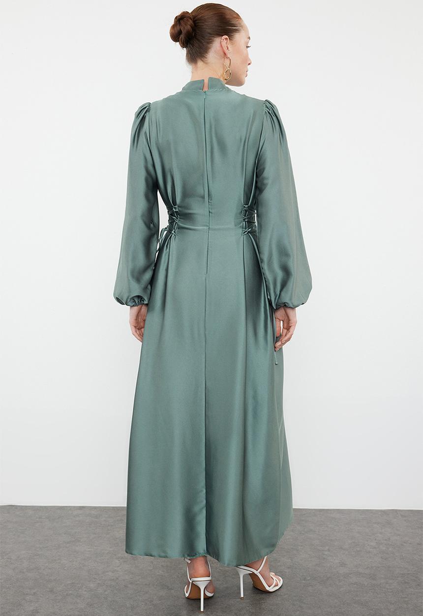 Trendyol - Waist briti satin evening - mint 