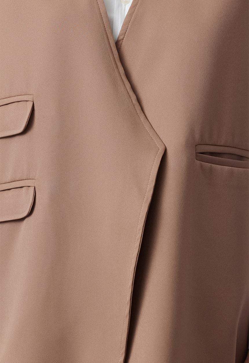 Trendyol - Detailed Woven Vest - Camel
