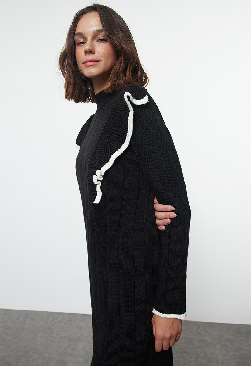 Trendyol - Ruffle detailed knitwear - black