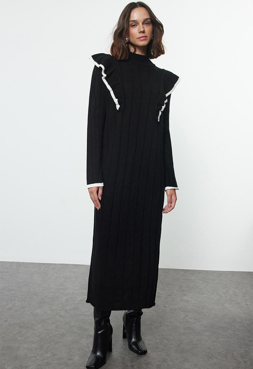 Trendyol - Ruffle detailed knitwear - black