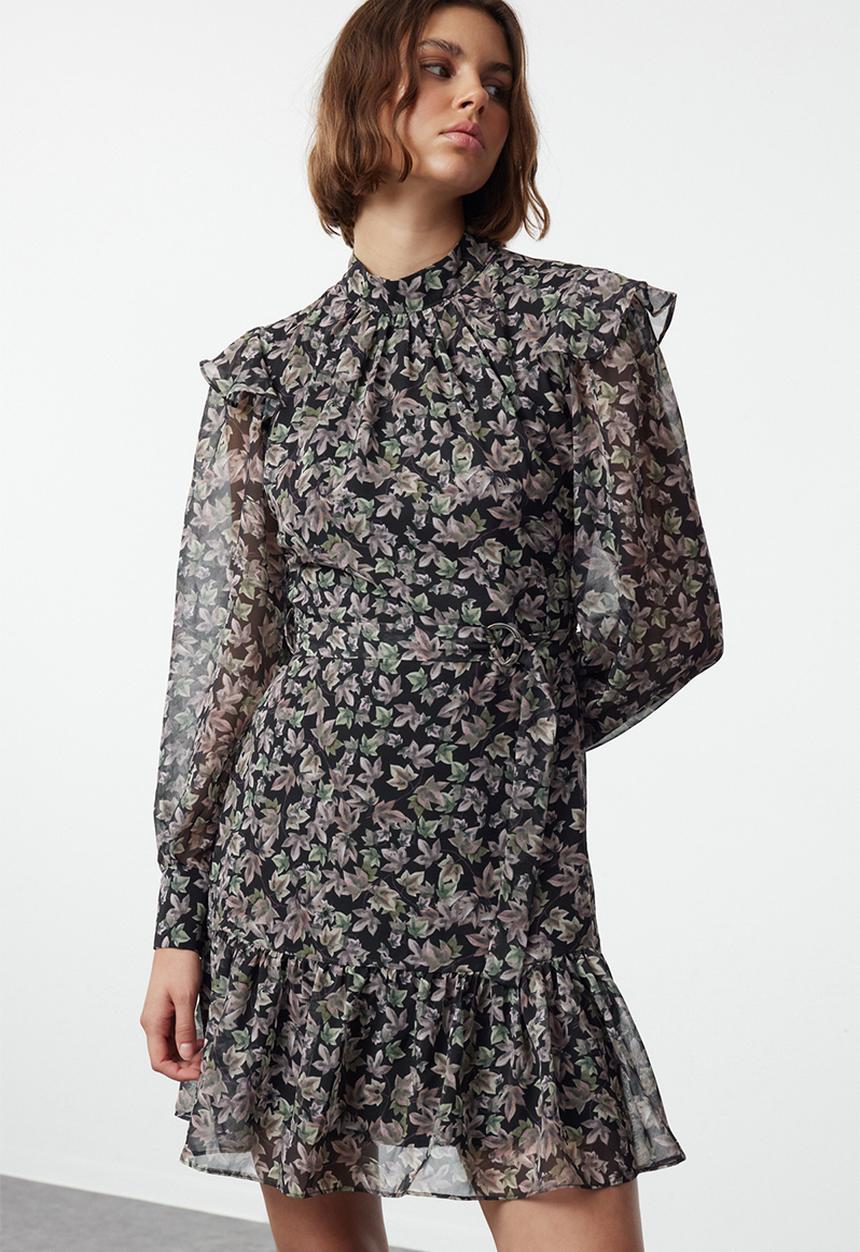 Trendyol - Geometric woven winter dress - multi