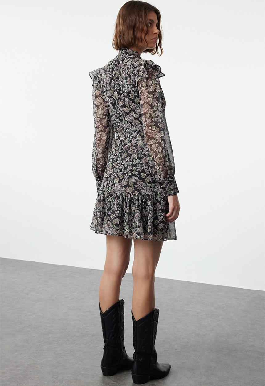 Trendyol - Geometric woven winter dress - multi