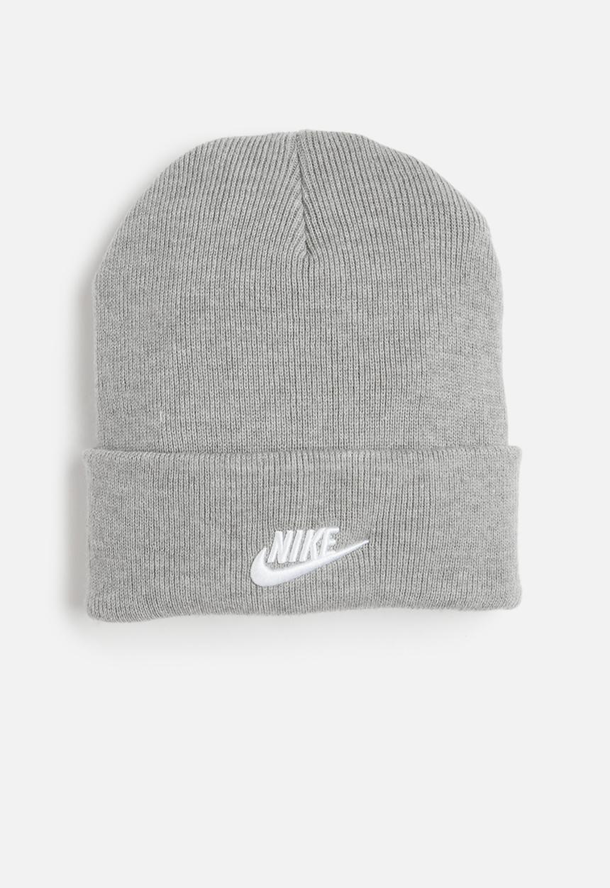 Nike - K Nk Peak Beanie Tc Fut - Dk Grey Heather/White