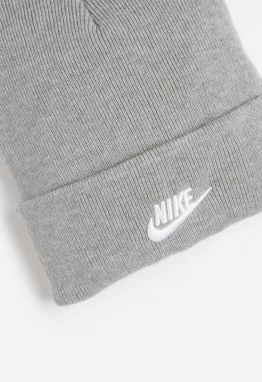 Nike - K Nk Peak Beanie Tc Fut - Dk Grey Heather/White