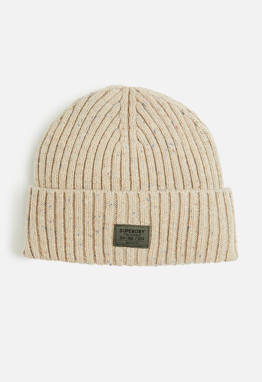 Superdry. - Workwear Nep Knitted Beanie - Stone Beige Nep