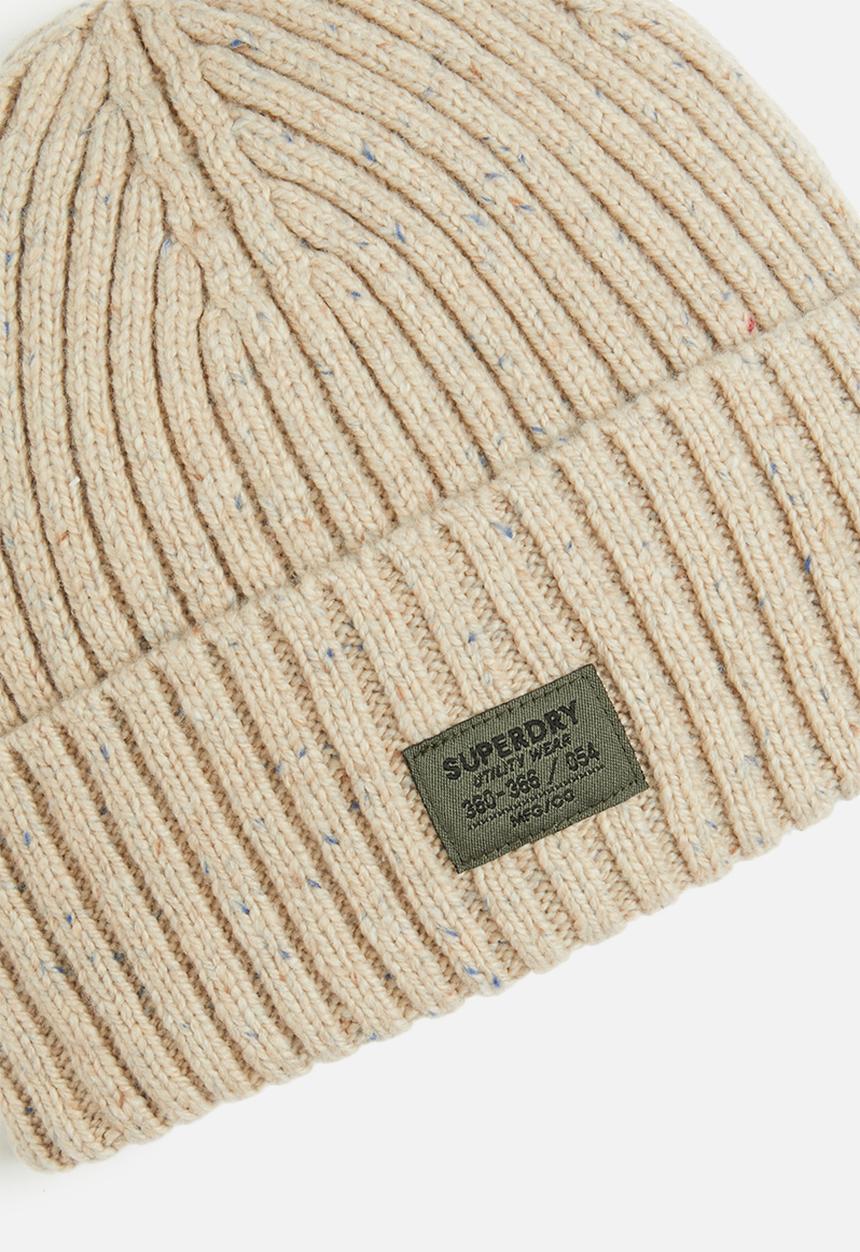 Superdry. - Workwear Nep Knitted Beanie - Stone Beige Nep