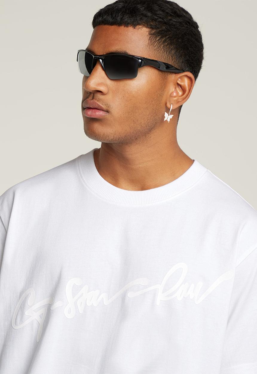 G-STAR - Flock g-script loose r t - white